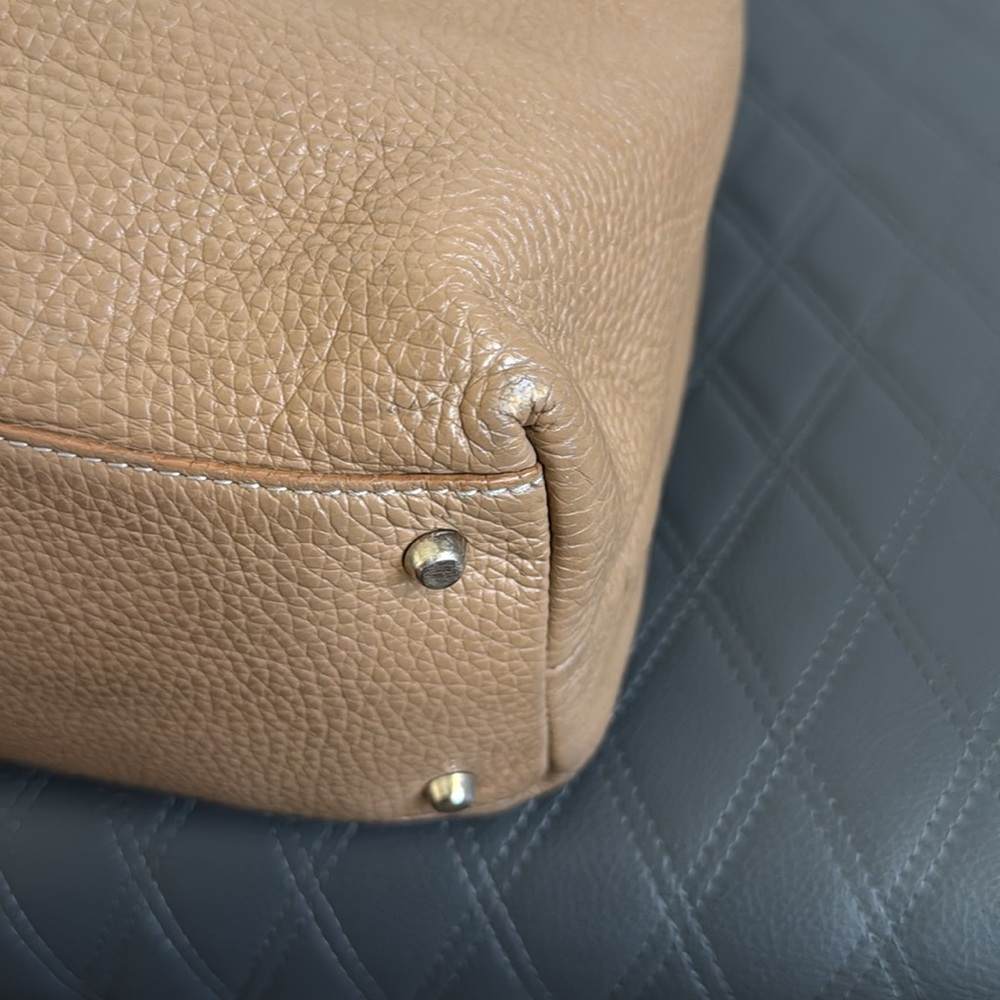 Furla Tan Leather Tote Convertible Bucket Bag - Picture 9 of 12